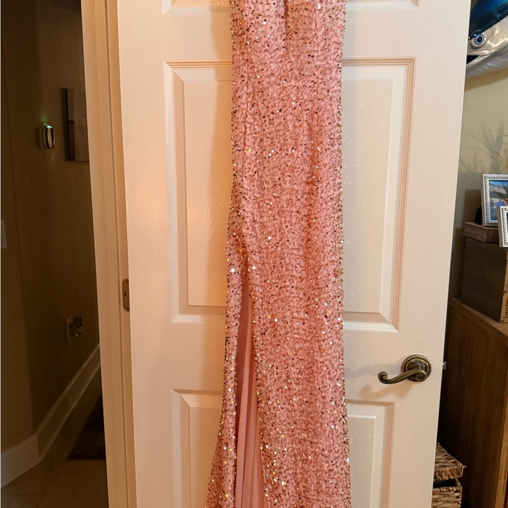 Elegant Pink Sequin Gown